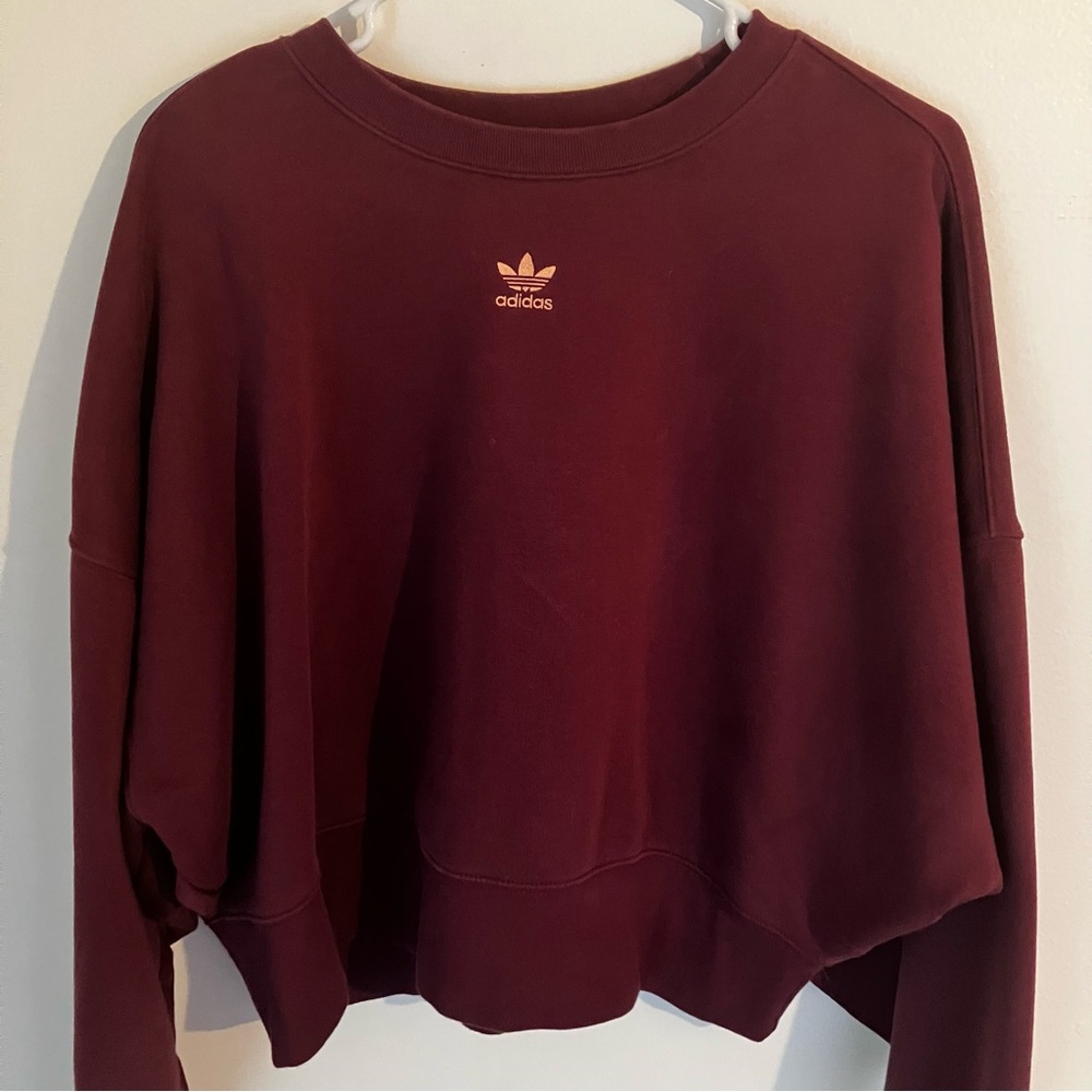 Adidas cropped crewneck small